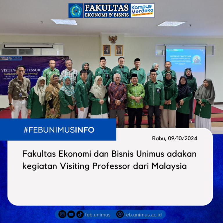 Fakultas Ekonomi dan Bisnis Unimus adakan kegiatan Visiting Professor dari Malaysia