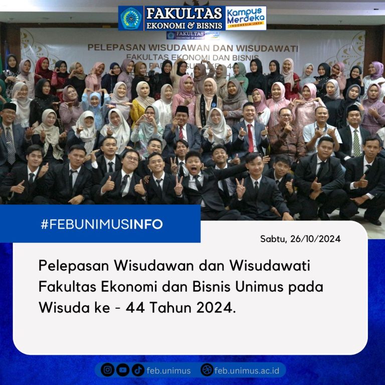 Pelepasan Wisudawan dan Wisudawati Fakultas Ekonomi Unimus ke-44