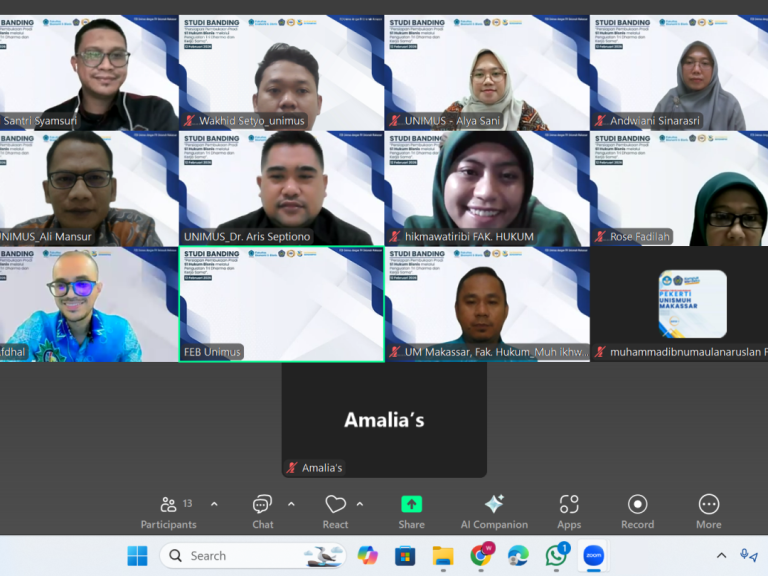 Studi Banding Persiapan Pembukaan Prodi S1 Hukum Bisnis FEB Unimus melalui Penguatan Catur Dharma dan Kerja Sama